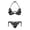 Black Skull Print, variant on Gothic Skull Spiderweb Print Ladies Two Piece Bikini Swimsuit Set Halter Tie Side Bathing Suit Removable Pads Premium Stitching