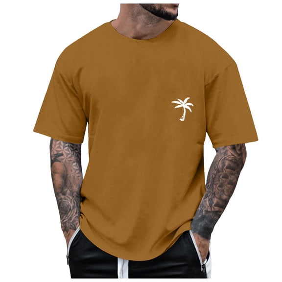 Krdevn Men's Half Sleeve Oversized T Shirt Letter Print Round Neck Short Sleeve,XXL
