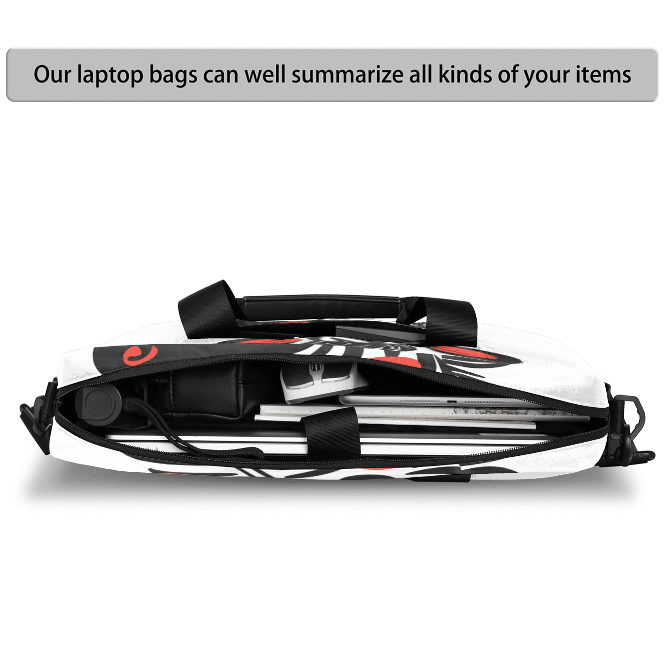 Herdesigns Cute Zebra Laptop Bag for Women Men, Computer Case Briefcase Messenger Bags, 15-15.6 inch Laptop Sleeve Shoulder Bag