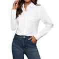 thumbnail image 2 of Siliteelon Women's Button Down Dress Shirts White Cotton Long Sleeve Blouse Classic Fit Work Business Casual Tops, 2 of 7