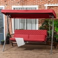 thumbnail image 2 of Outsunny 3 Person Porch Swing Bed with Adjustable Canopy Red, 2 of 10