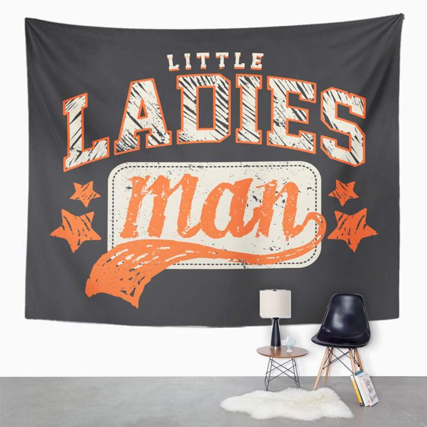 Ufaezu Orange Funny Little Ladies Man Baby Toddler Youth Boys Wall Art Hanging Tapestry Home Decor For Living Room Bedroom Dorm 60x80 Inch Walmart Com Walmart Com