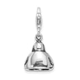 thumbnail image 3 of Sterling Silver Amore La Vita Polished 3-D Antiqued Buddha Charm Pendant with Fancy Lobster Clasp, 3 of 4