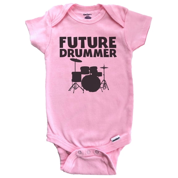 Future Drummer Baby Bodysuit (Pink), 0-3 Months