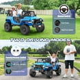 thumbnail image 6 of VIBESPARK 24V 2-Seater XL Ride on Toys with Remote Control for Toddlers, 7AH Battery Powered Ride on Electric Truck Car for Kids w/ Bluetooth, FM Radio, Colored Lights, MP3, Spring Suspension, Blue, 6 of 6