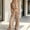 Khaki women's two piece outfit a1, variant on Women's 2 Piece Halter Neck Crop Top Wide Leg Pants Set Casual Solid Boho Beach Loose Sleeveless Two Piece Vacation Outfits Summer Cruise Airport Travel Clothes, Khaki S