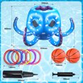 thumbnail image 3 of Juguetes para piscina de pulpo para niños, aro y anillos de baloncesto inflables 2 en 1, 3 of 4