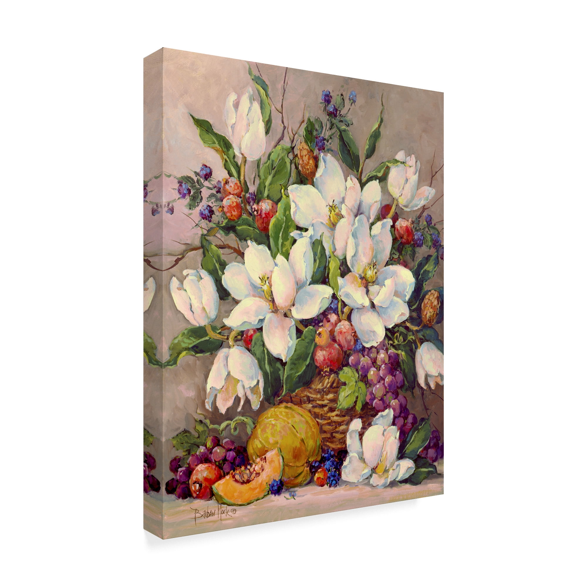 Trademark Fine Art 'Fruit And Magnolias' Canvas Art by Barbara Mock