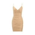 thumbnail image 5 of FDGIU 2025 Women's V Neck Bodycon Mini Dress - Sleeveless Tank for Night Out & Beach, 5 of 6
