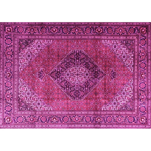 Ahgly Company Indoor Rectangle Medallion Pink Traditional Area Rugs, 7' x 10'