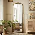 thumbnail image 3 of ‌Auromir‌ 28"x69" Antique Full Length Arched Mirror Traditional Baroque Floor Vintage Mirror,Gold, 3 of 6