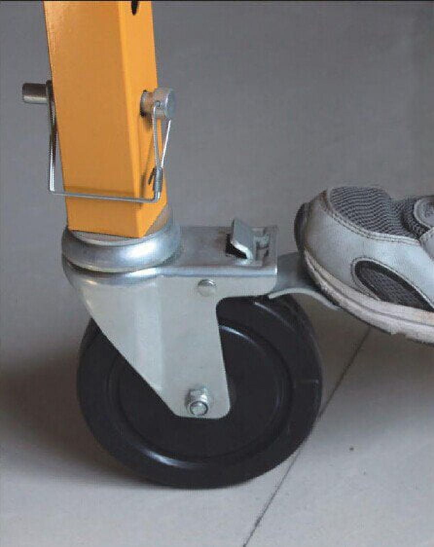 5 in. Locking Caster Wheel for Baker Style Rolling Scaffold H.D. Hard Rubber 1" shank with safety pins (4 Pack)