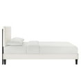 thumbnail image 3 of Platform Bed Frame, Tufted, Full, White, Velvet, Mid Century Bedroom, Modern Contemporary Boutique HB35609, 3 of 8