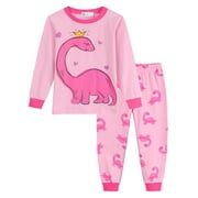 Little Hand Toddler Girls Dinosaur Pajamas Sets 100% Cotton Christmas Pjs Size 2t