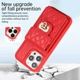 thumbnail image 6 of ELEHOLD for iPhone 11 Pro Wallet Case with Card Holder, PU Leather Shockproof Crossbody Case with Metal Snap Adjustable Strap Lanyard Compatible with iPhone 11 Pro,Red, 6 of 7
