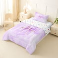 thumbnail image 2 of Manfei Kawaii Monogram J Twin Comforter Sets,Ribbon Bow Dessert Bedding Set,Purple,Polkadot Reversible,2pcs,1 Comforter and 1 Pillowcase, 2 of 7