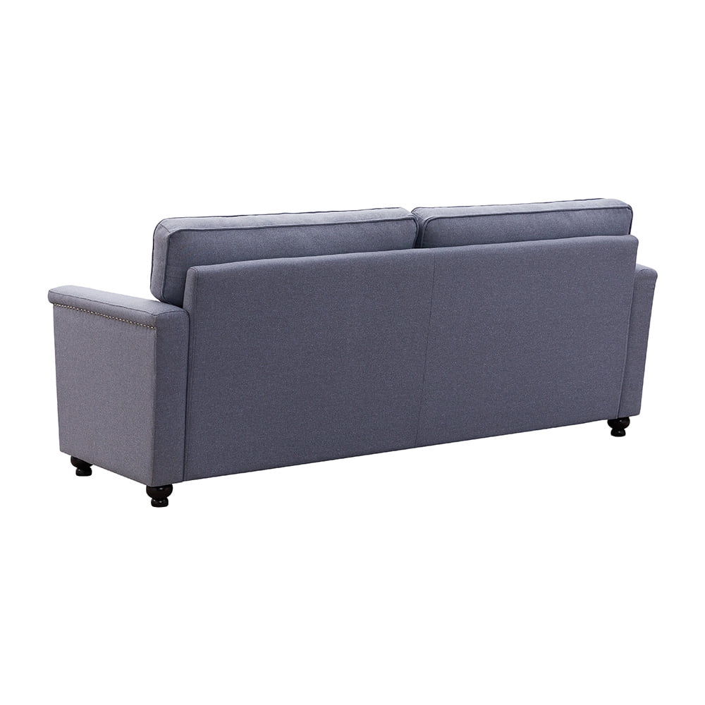 Kepooman Modern Linen Overstuffed 3-Seater Armrest Sofa Bed for Living Room, Gray Kepooman Modern Linen Overstuffed 3-Seater Armrest Sofa Bed for Living Room, Gray