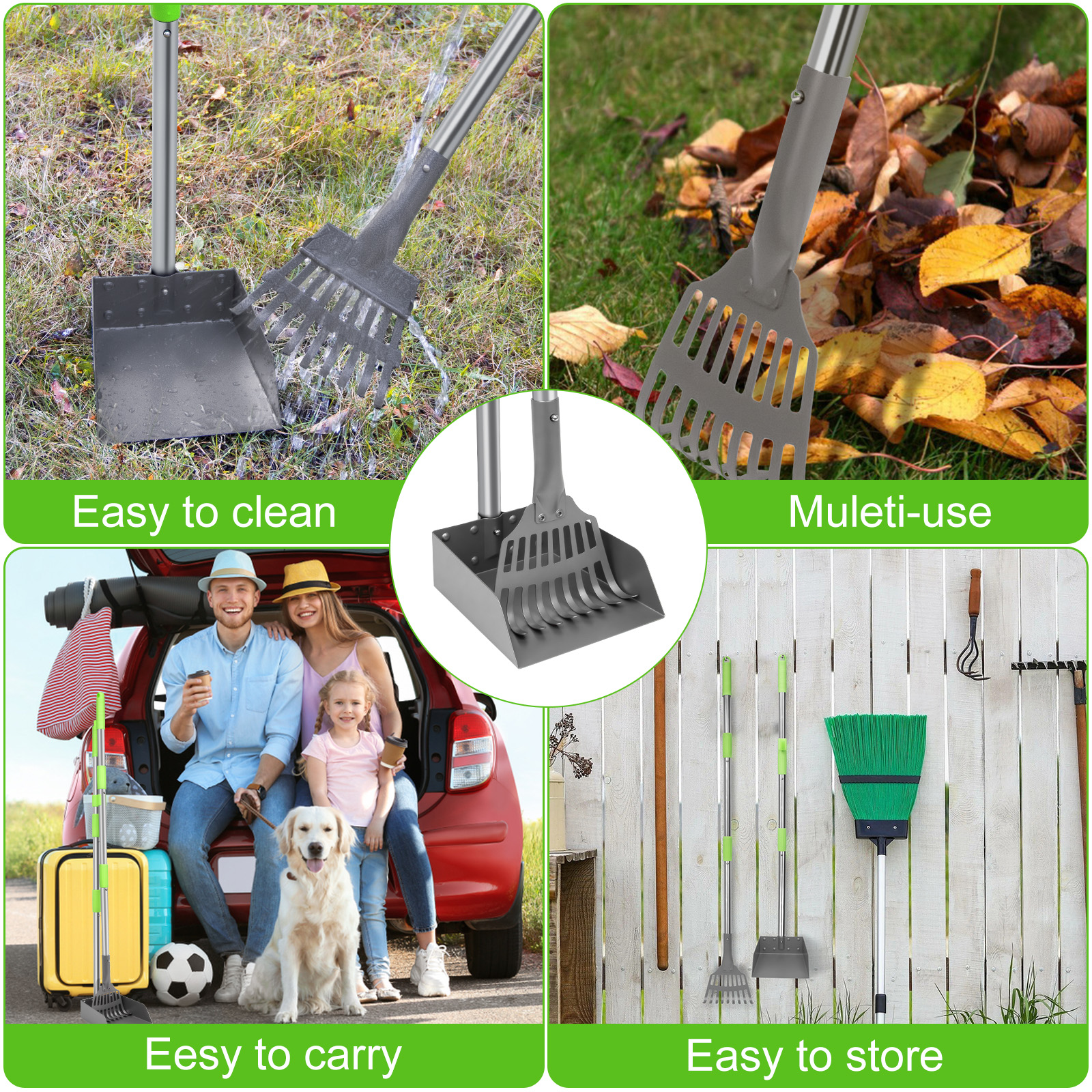 Twocorn Non-Breakable Dog Pooper Scooper Tray & Rake Set photo 5