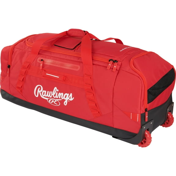 Rawlings Yadi2 Wheeled Equipment Bag | Catchers Gear & Equipment | Red