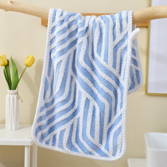 Tyidzon Premium Towels, Ultra Soft Hand Towels for Bathroom, Coral Fleece Highly Absorbent Face Towels for Bath Gym Shower(Blue, 14x30")