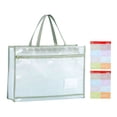 thumbnail image 2 of Art Portfolio Bag, 17.71x12.99 Inch Transparent Storage Bag Portfolio Folder, Mesh Document Tote Bag with Zipper & Handle, Zipper Folder Organizer for Stationery, Art Supplies & Daily Use, Green, 2 of 7