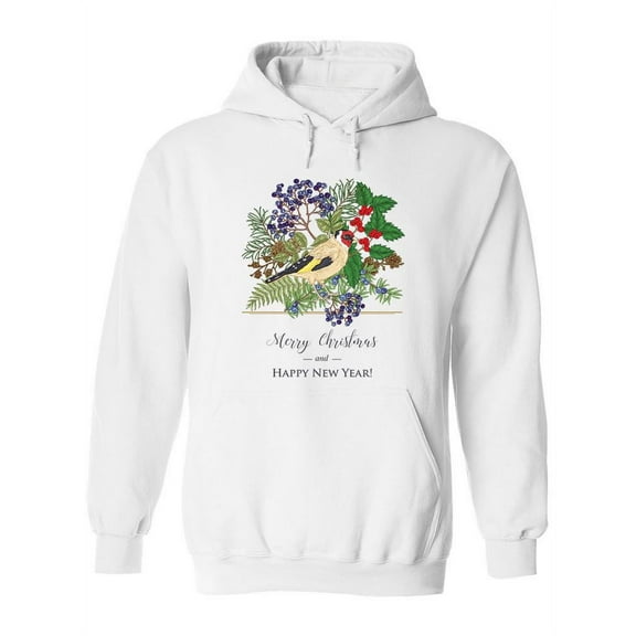 Christmas Bird Drawing Hoodie Women -Image by Shutterstock, Female Medium
