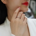 thumbnail image 4 of Eoncocoon 0.14ct Moissanite Double Band Engagement Ring for Her - Split Shank Design in 925 Sterling Silver 18K Platinum Plated, Size 5, 4 of 5