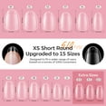 thumbnail image 4 of modelones Gel Nail Kit Short Oval Round, Upgrade 510Pcs Fake Nails 15Sizes, 9-in-One Glue Prep Dehydrator & Mini U V Light Clipper, Pre-shaped Half Matte Press on Oval Tips for Extension DIY Salon, 4 of 10