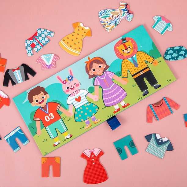 Juego De Vestir Y Colgar Ropa | Formas Y Colores | Tablero De 30x19,5 Cm | A Partir De 3 Años | Madera