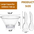 thumbnail image 2 of Salad Bowls with 2 Servers, 108 Oz Large Shatterproof Plastic Fruits Serving Mixing Bowls, Reusable Food Storage Container for Vegetables, Chip and Dip, Popcorn, Condiments, Party, 2 of 2