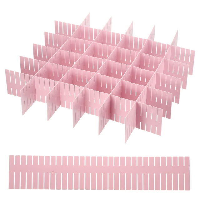 Uxcell 20 Pcs Organizador de Separador de Cajón de Plástico Ajustable para Ropa Interior, Cinturón, Bufanda, Calcetines, Rosa