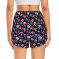 thumbnail image 2 of Lsque colorful mushroom Skull Printed Women's Running Shorts with Liner Pockets,Elastic Quick Dry Workout Athletic Gym Yoga Shorts,Womens High Waist Shorts-Large, 2 of 9