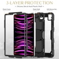 thumbnail image 4 of FJLBDE Case for iPad Pro 12.9 2022/2021/2020/2018 6th/5th/4th/3rd Gen, Rugged Shockproof Tablet Cases Cover with Kickstand Shoulder Strap, Black, 4 of 7