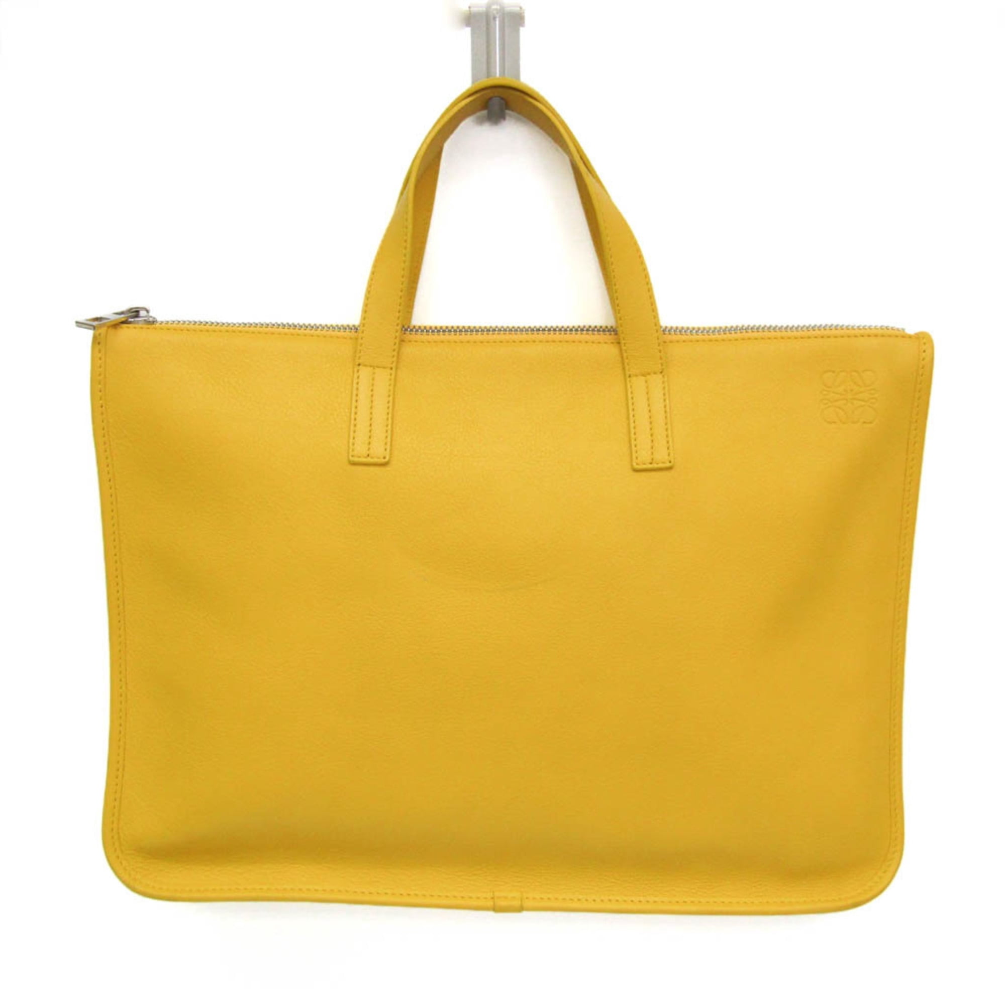 Pre-Owned Loewe Anagram Business Bag Men's Leather Briefcase,Handbag Yellow