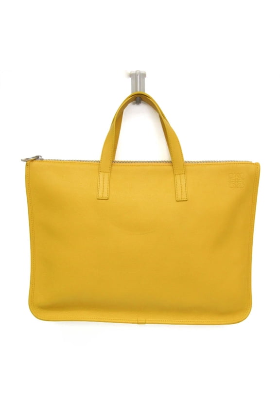 Pre-Owned Loewe Anagram Business Bag Men's Leather Briefcase,Handbag Yellow