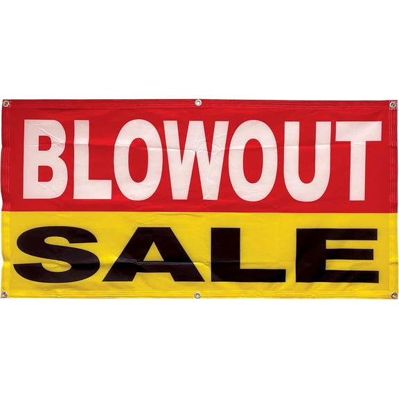 4 Less 2x4 Feet BLOWOUT SALE Banner Polyester Fabric Sign with Grommets, ryb