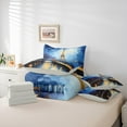 thumbnail image 6 of jejeloiu Chic Eiffel Tower 7 Pieces Bedding Comforter Set,Oil Painting Aesthetic Full Bedding Set,Romantic Paris Fitted Sheet Flat Sheet For Men Women,Super Cozy Room Decor Reversible, 6 of 8