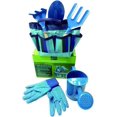 thumbnail image 1 of Juego de herramientas de jardinería para niños pequeños, juego de herramientas de jardín para niños, juego de regadera, guantes, paleta, pala, rastrillo, bolsa de jardín y bata para niños (azul) Rojo Verde Cocina, Decoración y Otros, 1 of 4