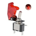 thumbnail image 2 of Unique Bargains SPST Latching Rocker Toggle Switch Red LED Light 20A 12V 3P ON-OFF with Red Security Cover, 2 of 3