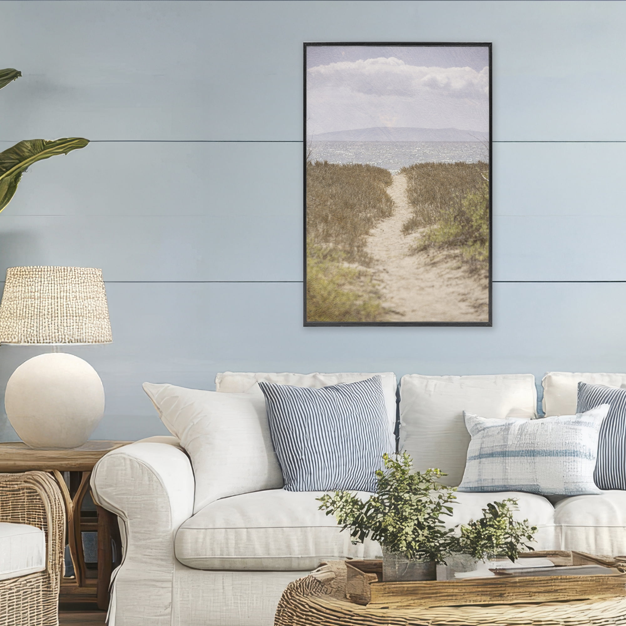 Stupell Industries Path to Misty Ocean Black Framed Giclee Art, design by Aaron Matheson