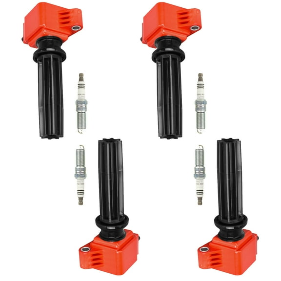 Set of 4 Energy ISA Ignition Coils and NGK Ruthenium Spark Plugs Compatible with 2012-2018 Ford Focus 2.0 l4 Replacement for UF670