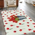 thumbnail image 3 of Red Tulip Flowers Area Rug 4'x6', Spring Floral Vintage Drum Country Blue Washable Non-Slip Rugs, Low Pile Large Carpet for Living Room Bedroom Dining Room Kitchen Office Indoor Mat, 3 of 9