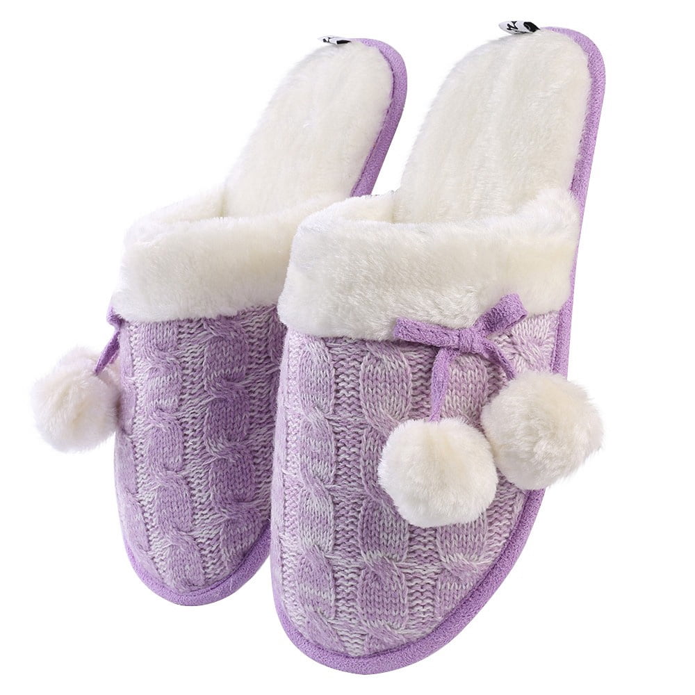 Aerusi Mady Pom Knit Women's Slip-on Indoor Home Slippers