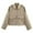 Khaki, variant on GEWSEY Women's Casual Lapel Pocket Zipper Long Sleeve Jacket Loose Fit Short Coats (Black, L)