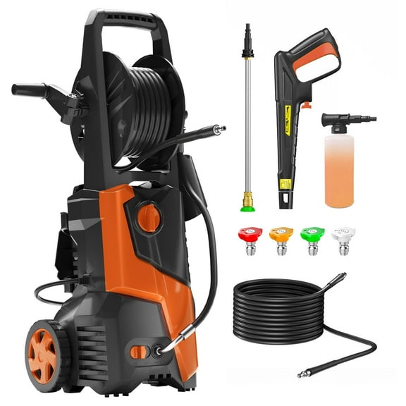 Electric Pressure Washer 5000 PSI 3.2 GPM Power Washer with 20ft Hose 17ft Power Cord, Making It Perfect for Cleaning Cars, Pool, Patios Orange