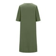 thumbnail image 5 of Drses Women's Casual Dresses Women's Summer Solid Color Short Sleeve V-Neck Dress Short Sleeve Dress for Women Summer, 5 of 6