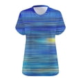 thumbnail image 5 of Stamzod Plus Size V Neck T Shirts for Women Summer Short Sleeve Basic Tees 2026 Fashion Gradient Printed Baggy T-Shirt Blue-2 XXXXXL, 5 of 5