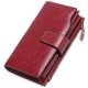 thumbnail image 1 of ZHAOCHENG Cartera de cuero para mujer, con bloqueo RFID, tarjetero, monedero para mujer con bolsillo con cremallera, color rojo, 1 of 5