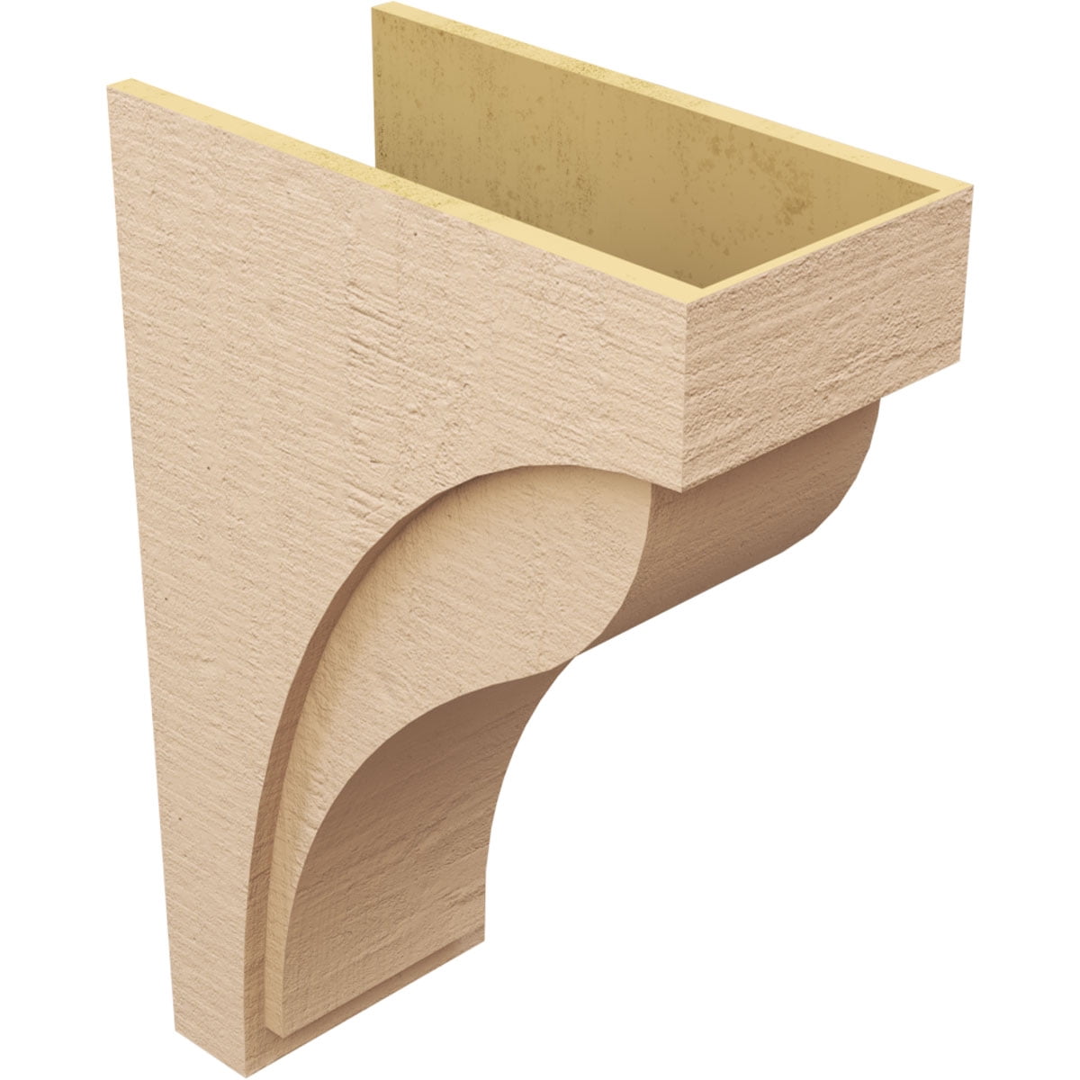 12"W x 24"D x 36"H Classic Helena Rough Cedar Woodgrain TimberThane Corbel, Primed Tan