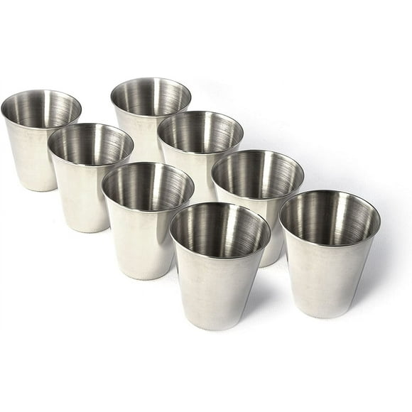 gallfeel Set of 4 Stainless Steel Schnapps Cups 60 ml Leather Case Shot Glasses